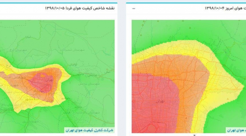 آلودگی هوای تهران : نخبگان ساکن در بالاتر از سطح دریا