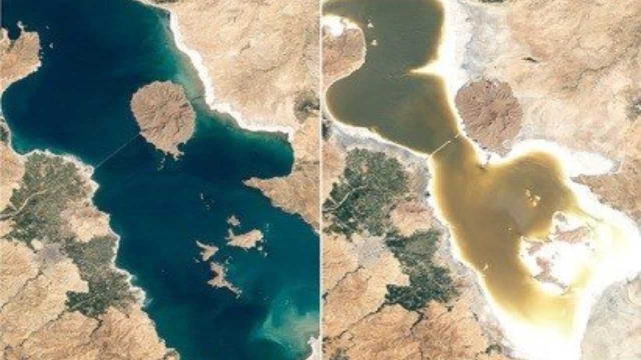 کاهش مساحت دریاچه ارومیه
