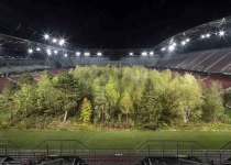 کاشت جنگلی زنده در استادیوم فوتبال