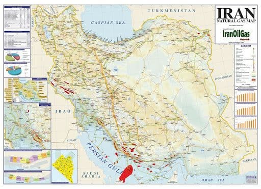 نقشه نفا و گاز ایران