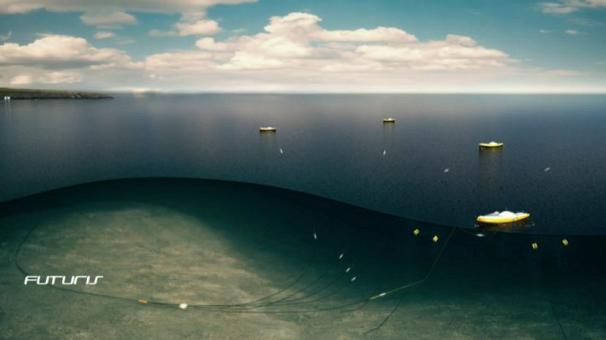  کابل‌های زیردریایی انرژی تولید شده را به این ایستگاهی در جزیره اورکنی هدایت می‌کنند