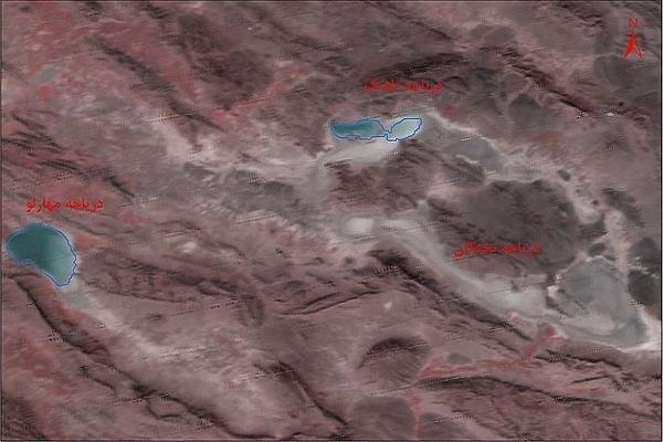 وضعیت مساحت آبی دریاچه‌های مهارلو، طشک و بختگان